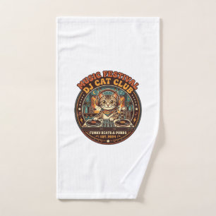 Music Festival DJ Cat Cat Lover Gift - Music Festi Hand Towel