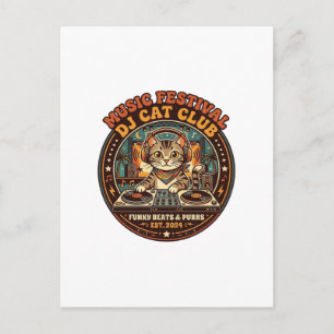 Music Festival DJ Cat Cat Lover Gift - Music Festi Postcard