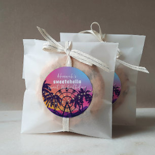 Music Festival   Ferris Wheel Palms Sweet 16 Classic Round Sticker