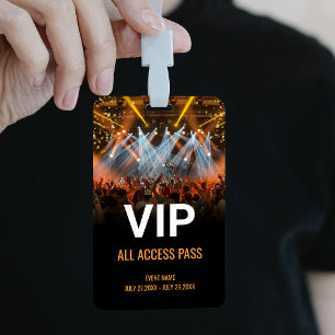 Music Festival VIP All Access Pass Event ID Badge