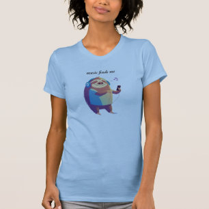 "Music Finds Me" music vibes design women slim fi T-Shirt