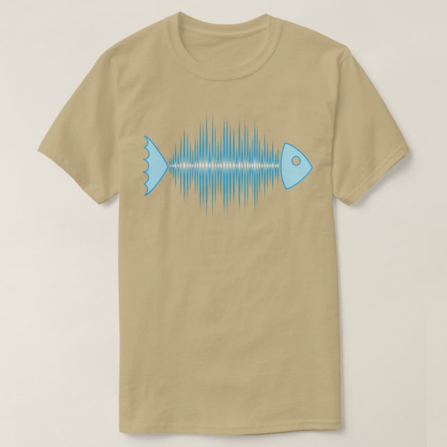 Music Fish Pulse Rate Frequency Dance House Techno T-Shirt (Design Front)