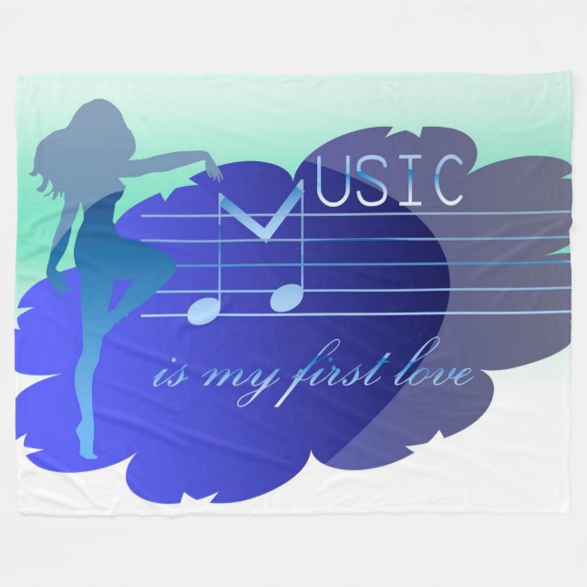 Music Fleece Blanket (Front (Horizontal))