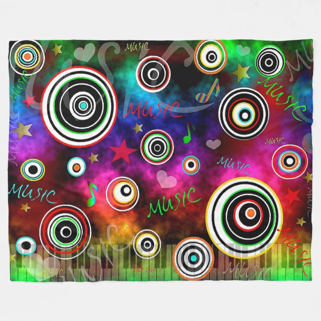 Music Fleece Blanket (Front (Horizontal))