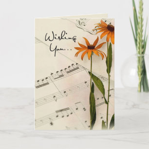 Music Flowers Get Well Card
