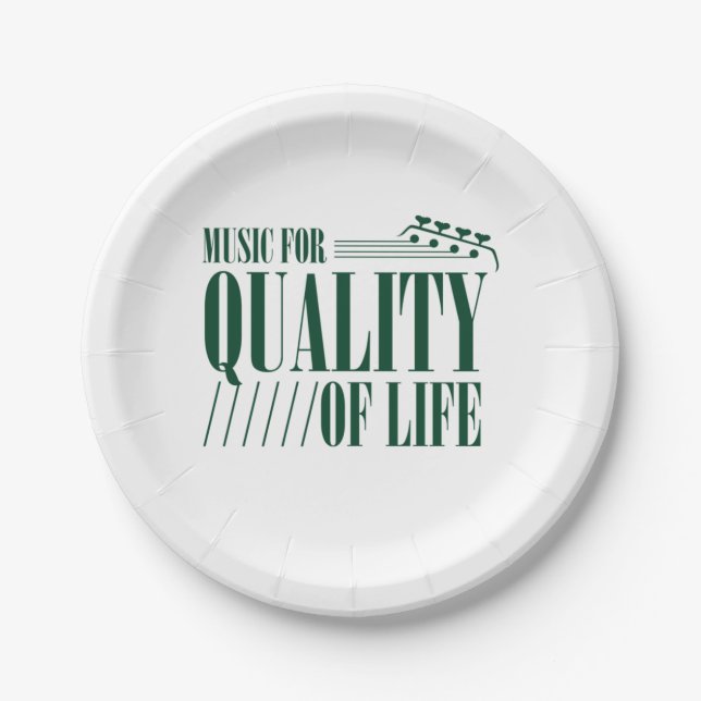 Music For Quality Of Life Paper Plate (Front)