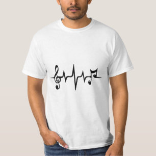 Music Frequency Sound Wave Pulse Treble Clef Music T-Shirt