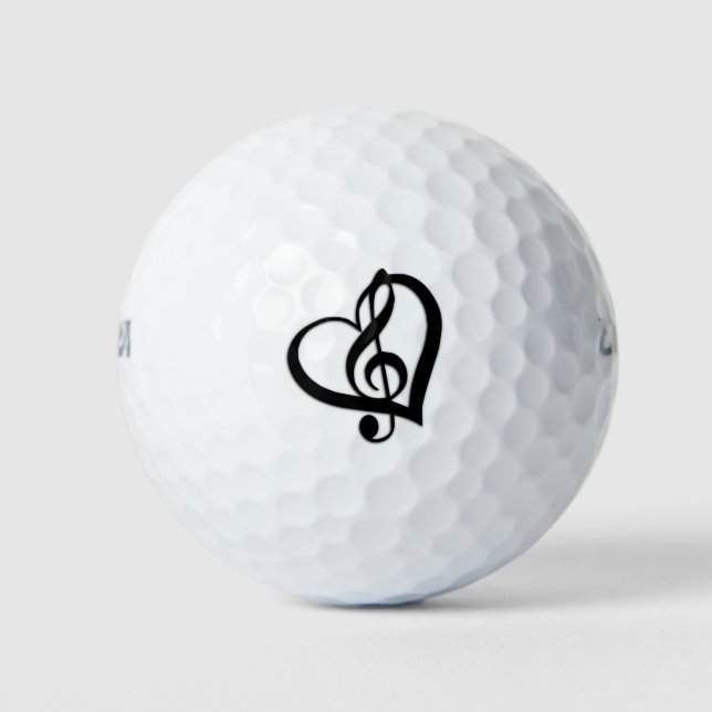 Music G Heart Golf Balls (Front)
