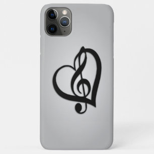 Music G Heart on Silver Case-Mate iPhone Case