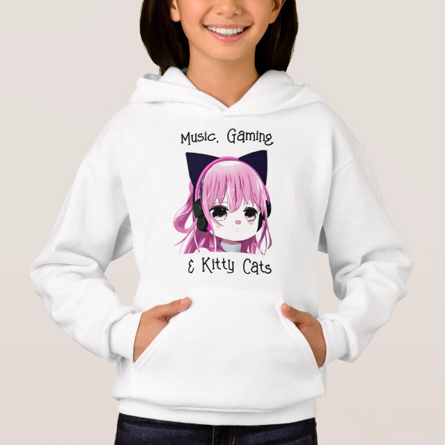 Music, Gaming and Kitty Cats | Anime Girl (Front)