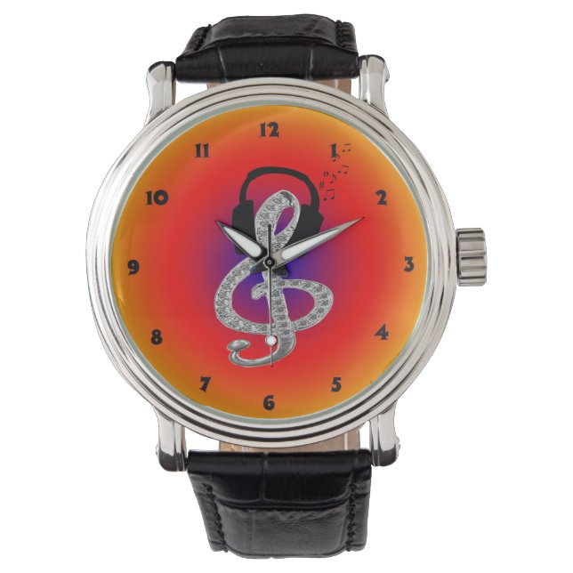 Music gclef with headset watch (Front)