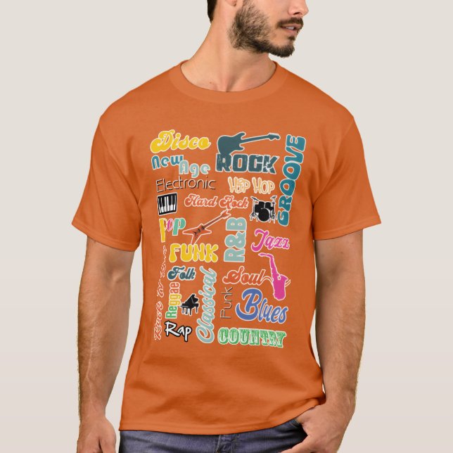 Music Genres gift T-Shirt (Front)