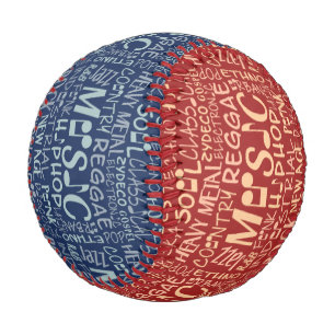 Music Genres Word Collage baseball