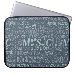 Music Genres Word Collage laptop sleeves