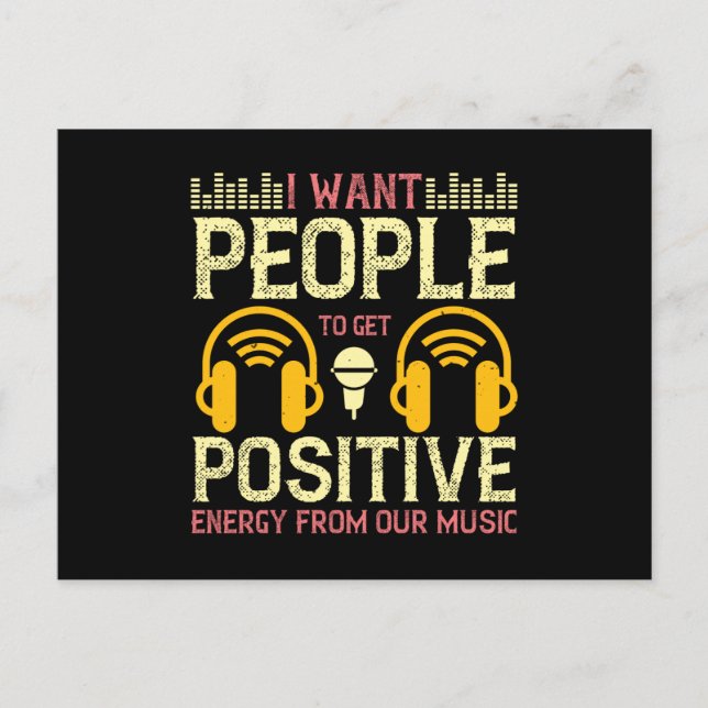 Music Get Positive Energy From Our Music Postcard (Front)