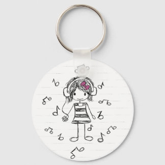 Music Girl Key Ring