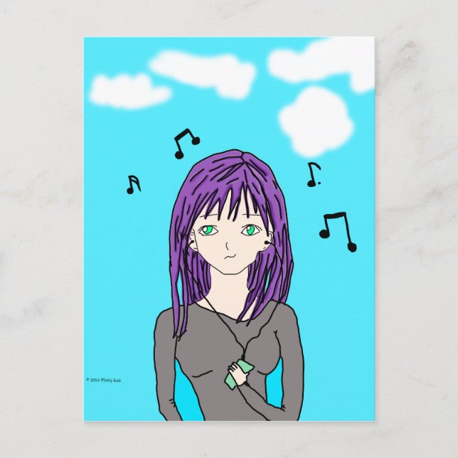 Music Girl Postcard (Front)