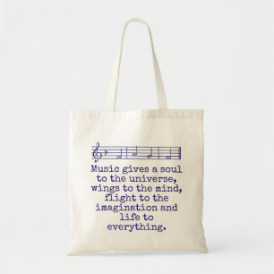 Music Gives A Soul - Music Quote Tote Bag