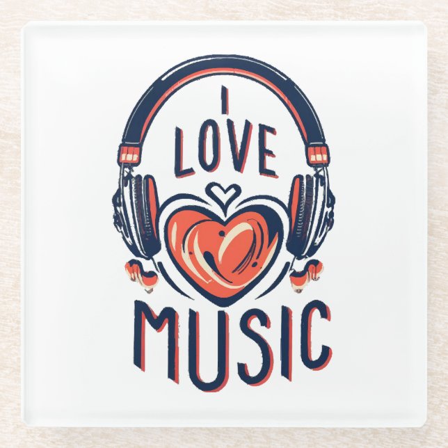 music  glass coaster (Front)