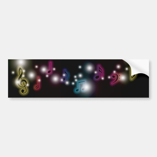 Music Glow Bumper Sticker (Front)