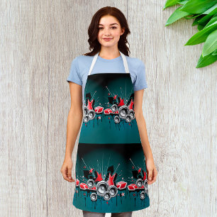Music Graphic Speakers Audio Apron