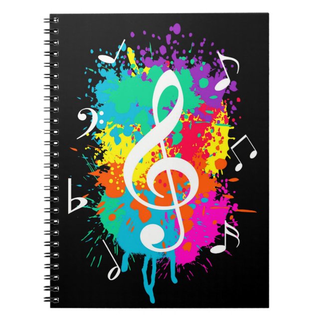 Music grunge spiral notebook (Front)