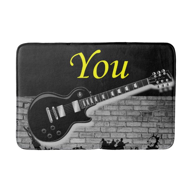 music guitar bathroom bathmat (Front)