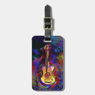 music guitar instrument luggage tag