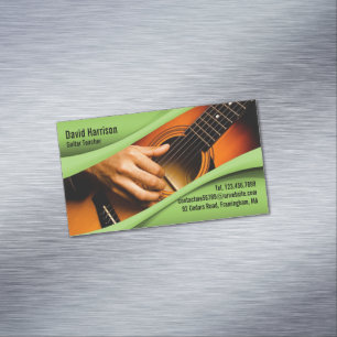 Music Guitar Magnetic Business Card