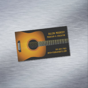 Music Guitar Magnetic Business Card
