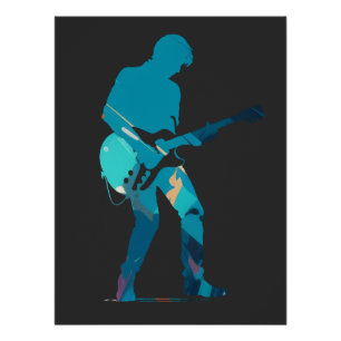 Music Guitar  Player Concert Fun Silhouette Style Poster