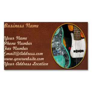 Music - Guitar - Rock on dude Magnetic Business Card