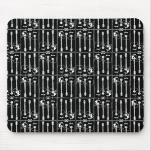 Music guitars pattern black mouse pad