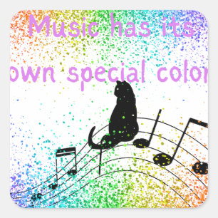 "Music has its own special colour" sticker