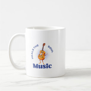 Music heals the soul funny coffee mug