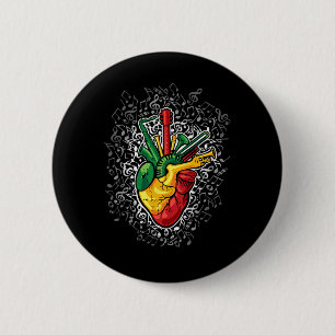 Music Heart Black History Month Colors Men Women M 6 Cm Round Badge