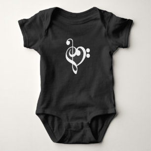 Music Heart - I Love Music Baby Bodysuit