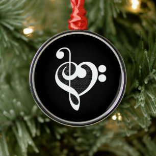 Music Heart - I Love Music Metal Tree Decoration