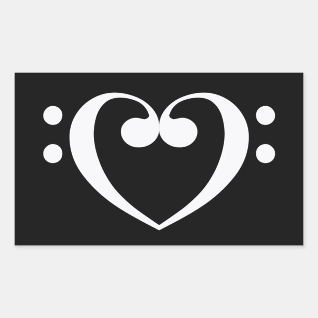 Music Heart Rectangular Sticker (Front)
