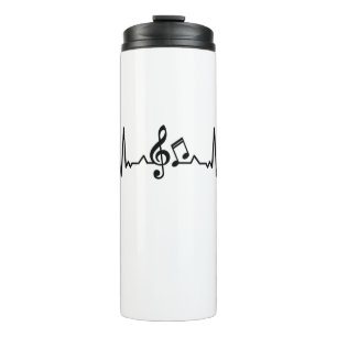Music Heartbeat piano and guitar Gifts Thermal Tumbler