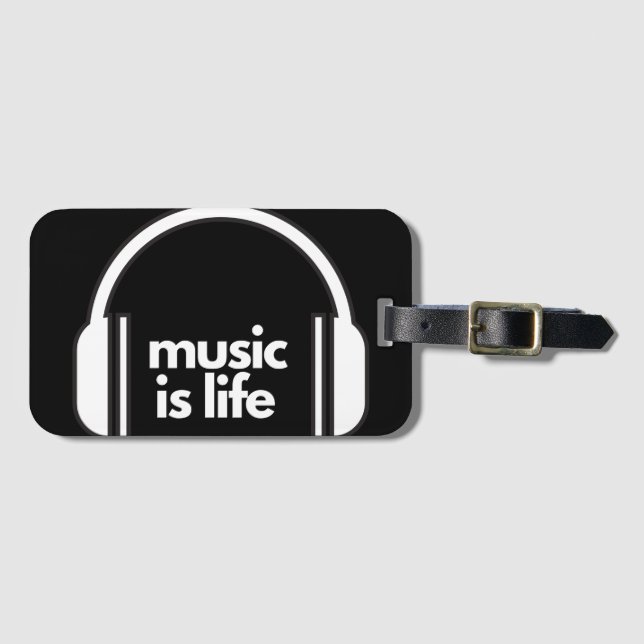 Music if Life Luggage Tag (Front Horizontal)