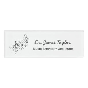 Music Illustration Band Symphony Orchestra Name Tag