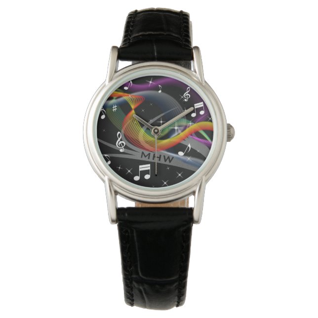 Music Illustration custom monogram watches (Front)