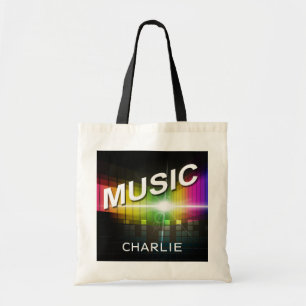 Music Illustration custom name tote bags