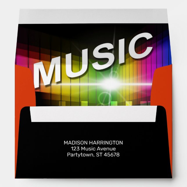Music Illustration custom text Envelope (Back (Bottom))
