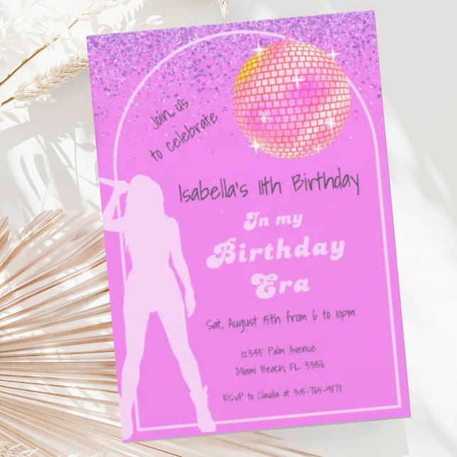 Music In Her Birthday Era Pink Birthday Invitation (Creator Uploaded)