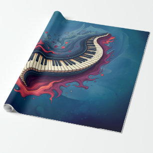 Music in motion, the curved piano. wrapping paper