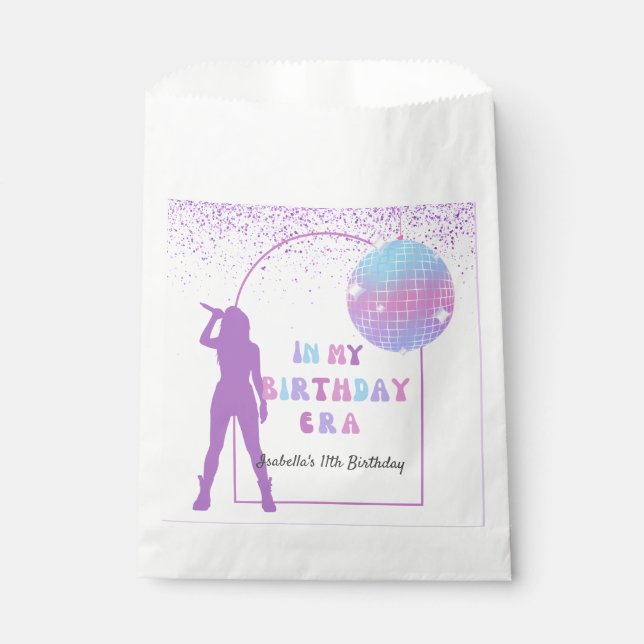 Music In My Birthday Era Purple Birthday Party  Favour Bags (Front)