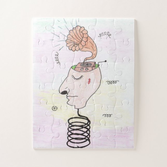"Music in my head" Postcard Jigsaw Puzzle (Vertical)