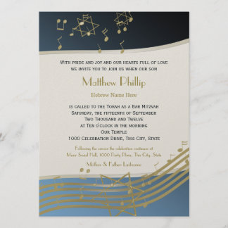 Music In The Air Bar Mitzvah 7.5 Invitation